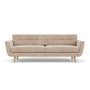 Vera 3 Seater Sofa - Danny Cream Textured Weave / Oak
