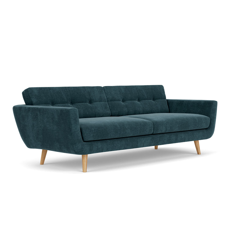 Danny Dust Blue Textured Weave / Oak