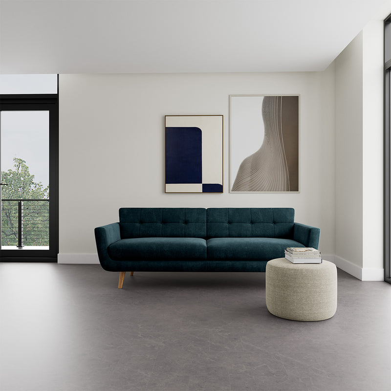 Danny Dust Blue Textured Weave / Oak