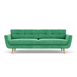 Moss Grass Green Fabric / Oak