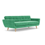 Moss Grass Green Fabric / Oak