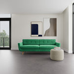 Moss Grass Green Fabric / Oak