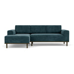 Danny Dust Blue Textured Weave / Dark Walnut