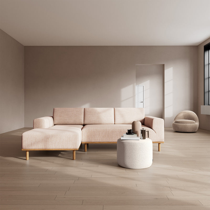 Vega Cream Textured Weave / Oak