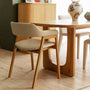 Santino Leather Dining Arm Chair - Almond / Oak