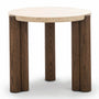 Alba Round Travertine Side Table - Cream
