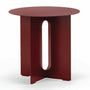Koa Round Steel Side Table - Merlot Red
