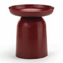 Nero Pedestal Round Side Table - Merlot Red