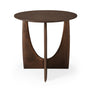 Geometric Side Table - Teak Brown