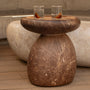 Pablo Pebble Side Table - Emperador Chocolate Brown Marble Finish