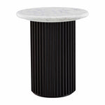 Cosmos Side Table (Black Oak, Carrara Marble)
