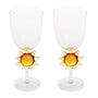 Le Soleil Wine Glasses (Set of 2, Clear/Miel) - Le Soleil Wine Glasses (Set of 2, Clear/Miel)