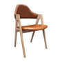 Sergio Leather Dining Chair (Ash) - Tan