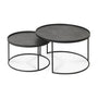 Tray Round Coffee Table Set of 2 - Black / 62cm
