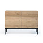Ligna 2 Door Sideboard - Oak / Black Metal