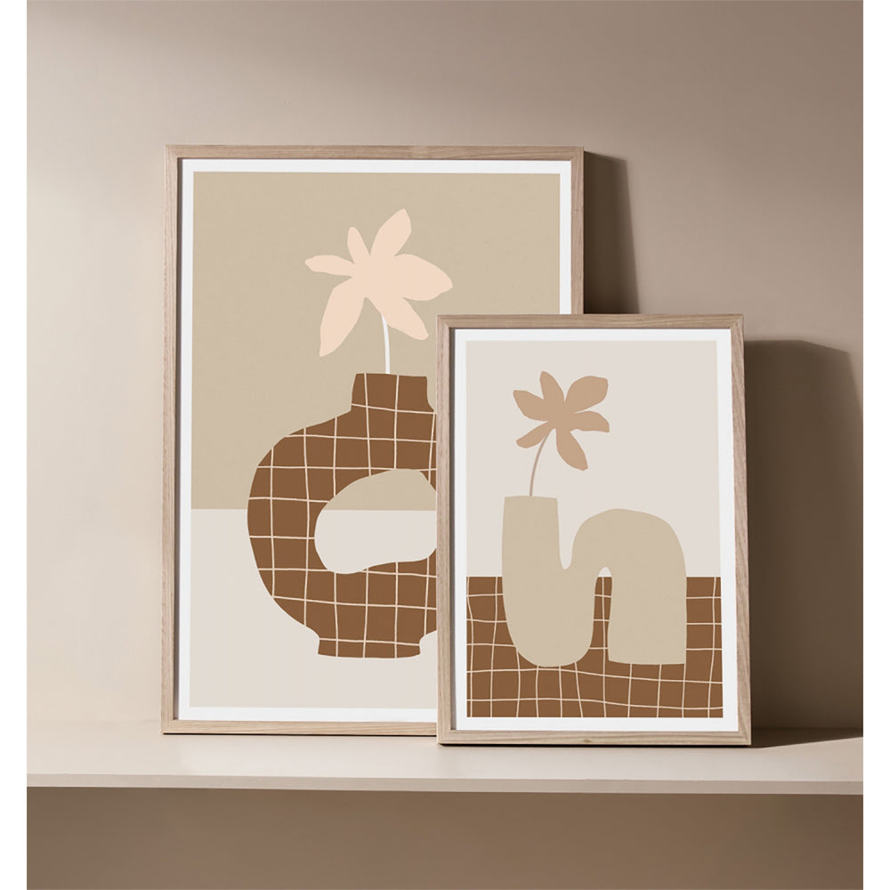 Abstract Vase 1 Framed Print (Nutmeg)