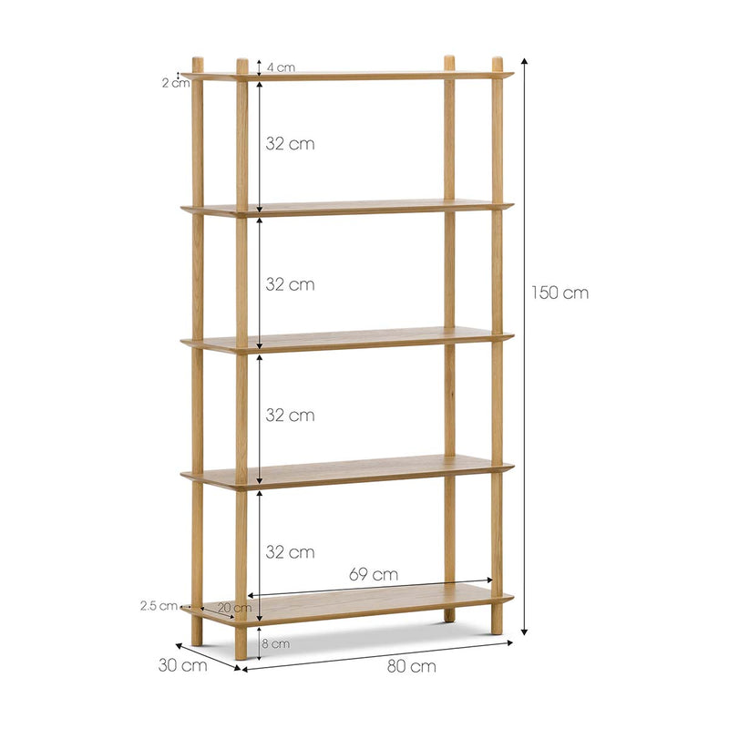 Sandi 5 Tier Tall Bookshelf
