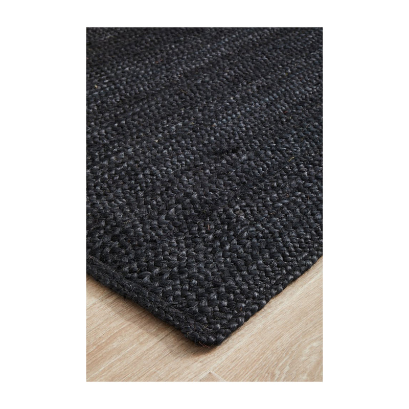 Bondi Rectangle Runner Rug (Black)